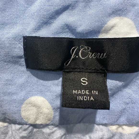 J.crew Dress Size S midi wrap Blue White Polka Dot Print Cap Sleeve - Picture 5 of 6
